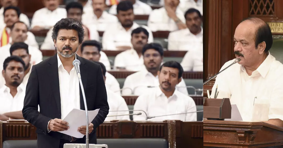 In TN Assembly, CM Vijay enacts Stalins viral hand gesture, slams DMK In TN Assembly, CM Vijay enacts Stalins viral hand gesture, slams DMK