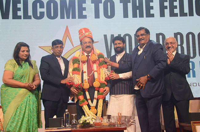 Prominent NRI Philanthropist Dr. Ronald Colaco felicitated for entering World Book of Records